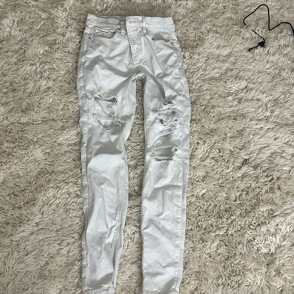 american eagle, size 0 regular stretch, white